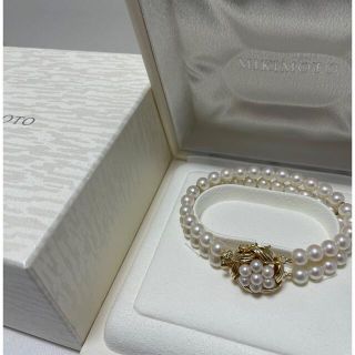 ミキモト(MIKIMOTO)のミキモト　パールブレスレット　2連　K14  美品(ブレスレット/バングル)