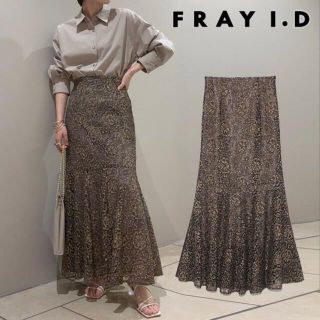 フレイアイディー(FRAY I.D)のFRAY I.D レースナロー切替スカート(ロングスカート)