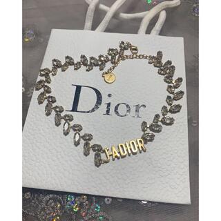 Christian Dior - クリスチャンディオール チョーカー ネックレス クリスタル ローリエ ゴールド