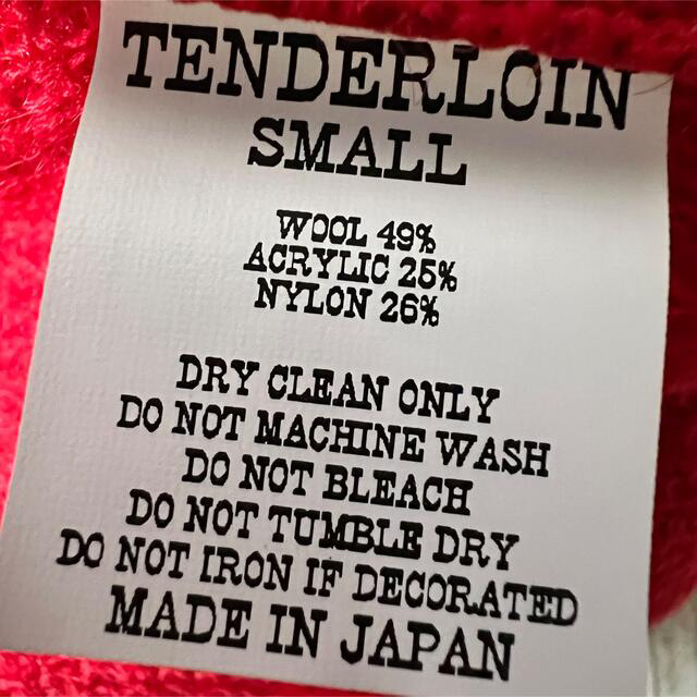 TENDERLOIN(テンダーロイン)のTENDERLOIN モヘアカーディガン 赤 S メンズのトップス(カーディガン)の商品写真