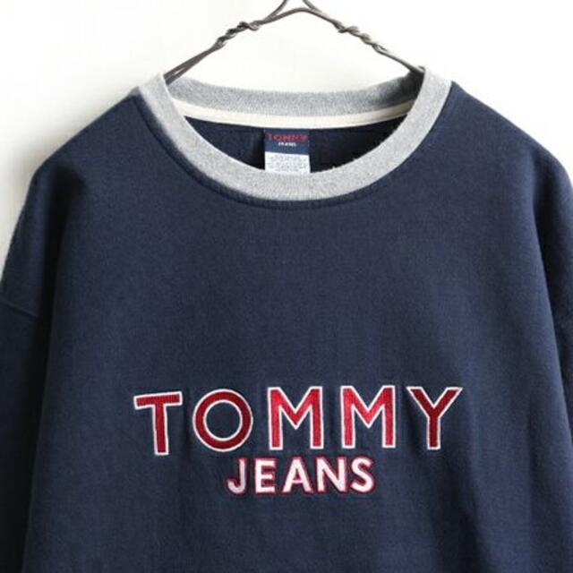 90s □ トミー ヒルフィガー ビッグ ロゴ 刺繍 スウェット トレーナー