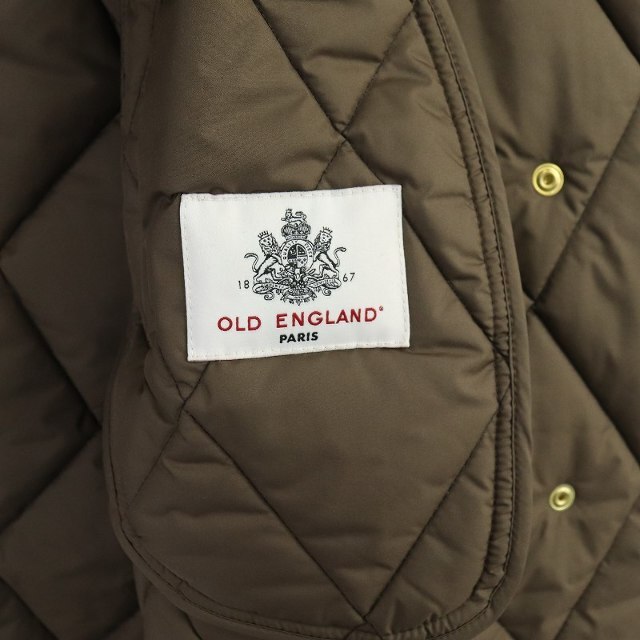 OLD ENGLAND(オールドイングランド)のオールドイングランド ノーカラー キルティングコート 中綿 ロング 34 紺 レディースのジャケット/アウター(その他)の商品写真