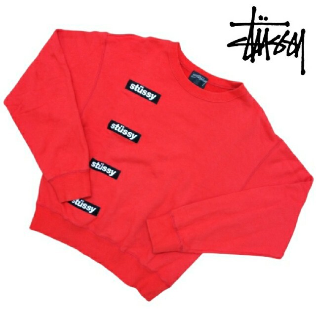 STUSSY(ステューシー)のきのこのおばさん様専用　stussy　スウェット　トレーナー　ボックスロゴ　刺繍 レディースのトップス(トレーナー/スウェット)の商品写真