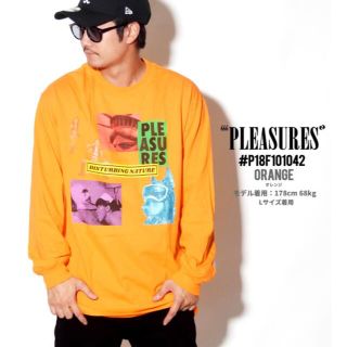 プレジャー(PLEASURES)のPLEASURES ロンT L 長袖Tシャツ メンズ プリント オレンジ(Tシャツ/カットソー(七分/長袖))