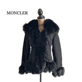 モンクレール(MONCLER)のMONCLER モンクレール ダウンジャケット ブラック ファー レディース(ダウンジャケット)