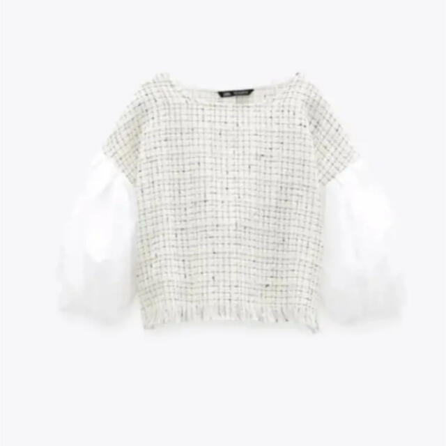 ZARA(ザラ)のZARA コントラストバルーンスリーブ レディースのトップス(シャツ/ブラウス(長袖/七分))の商品写真