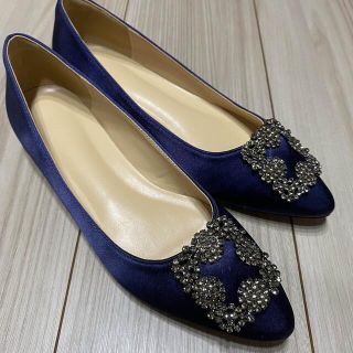 MANOLO BLAHNIK - マノロブラニク ハンギシ風 フラットシューズ ...