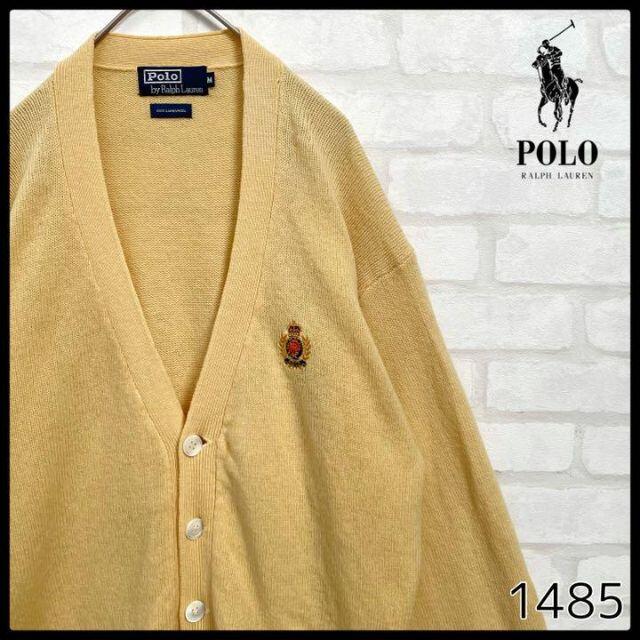 POLO RALPH LAUREN(ポロラルフローレン)の【入手困難】ポロラルフローレン エンブレム刺繍 ウール カーディガン イエロー メンズのトップス(カーディガン)の商品写真