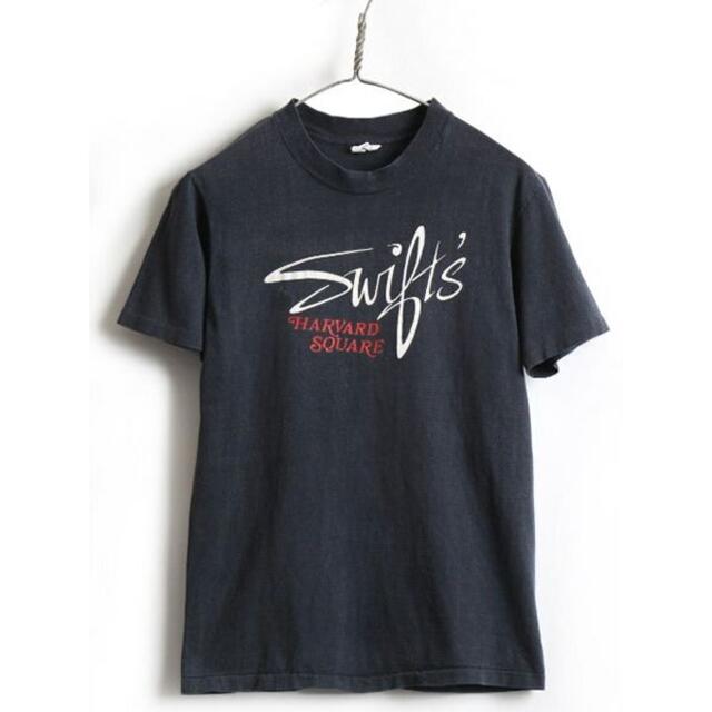 80s USA製 ビンテージ □ ロゴ プリント クルーネック 半袖 Tシャツ