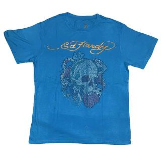 エドハーディー(Ed Hardy)のエド・ハーディ DICE SCULL Tシャツ スカイブルー L(Tシャツ/カットソー(半袖/袖なし))