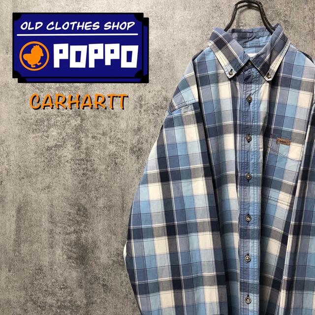 carhartt(カーハート)のカーハート☆レザーロゴ入りポケットチェックシャツ メンズのトップス(シャツ)の商品写真