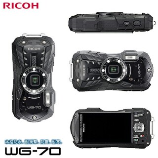 リコー(RICOH)の保証書未記入　RICOH コンパクトデジカメ WG-70 BLACK(コンパクトデジタルカメラ)