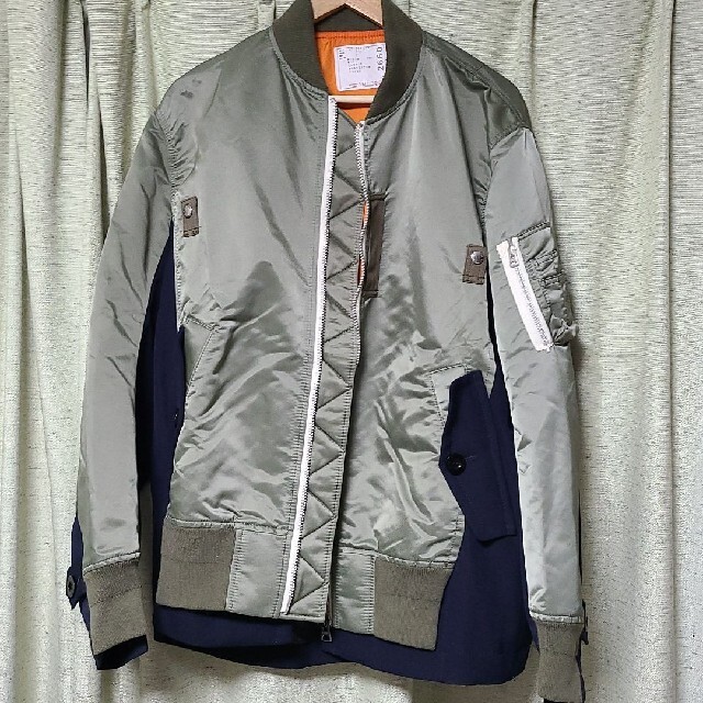 sacai 21aw Wool Surge x Nylon Twill Blou - www.ecotours-of-oregon.com