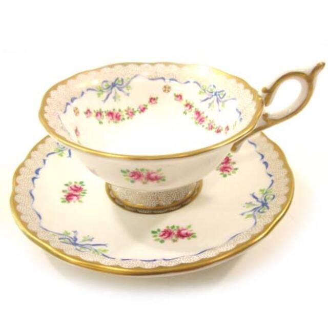 WEDGWOOD(ウェッジウッド)のウェッジウッド 廃盤 RIBBON AND ROSES カップ&ソーサー エンタメ/ホビーの美術品/アンティーク(陶芸)の商品写真