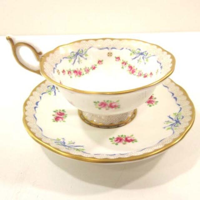 WEDGWOOD(ウェッジウッド)のウェッジウッド 廃盤 RIBBON AND ROSES カップ&ソーサー エンタメ/ホビーの美術品/アンティーク(陶芸)の商品写真