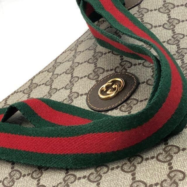 Gucci(グッチ)のGUCCI GGキャンパス シェリーライン トートバッグ レザー レディース レディースのバッグ(トートバッグ)の商品写真