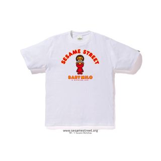 アベイシングエイプ(A BATHING APE)のBAPE X SESAME STREET MILO & ELMO 白L(Tシャツ/カットソー(半袖/袖なし))