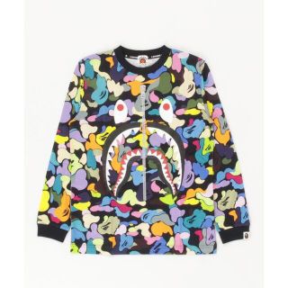 アベイシングエイプ(A BATHING APE)のBAPE MULTI CAMO SHARK L/S TEE JR BLK 160(Tシャツ/カットソー)