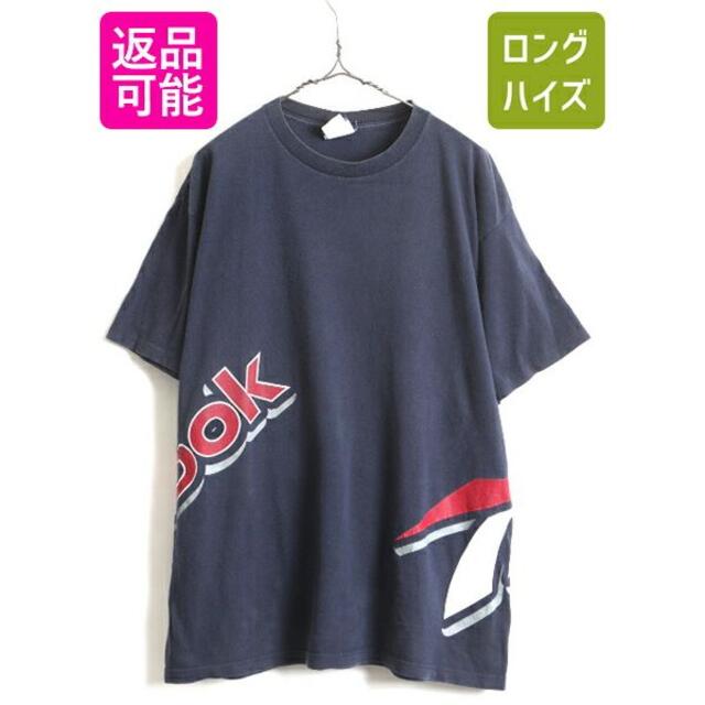 90's オールド ■ Reebok リーボック ビッグ ロゴ プリント 半袖 Tシャツ+カットソー(半袖+袖なし)