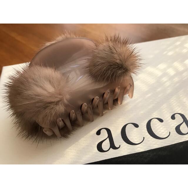 acca　リボンバレッタ　ミンクファー　美品