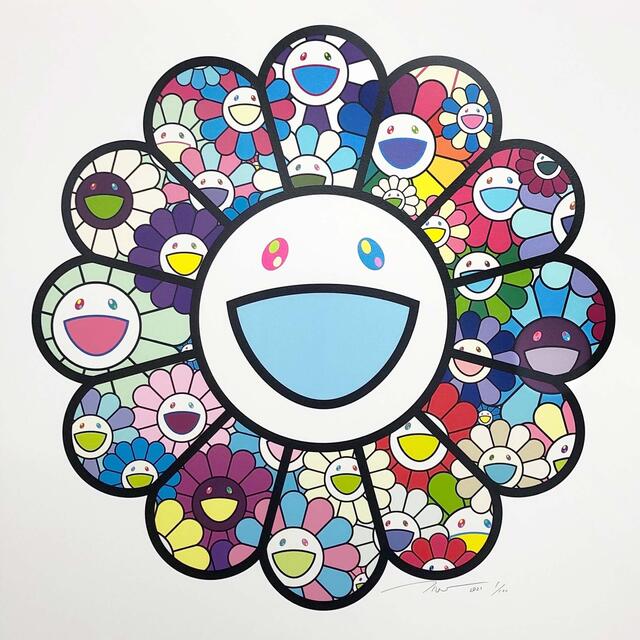 ED100■村上隆 版画 パステルカラーのお花達 エンタメ/ホビーの美術品/アンティーク(版画)の商品写真