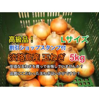 割引ショップスタンプ付 5kg 最高品質 淡路島産 L玉ねぎ 送料無料(野菜)