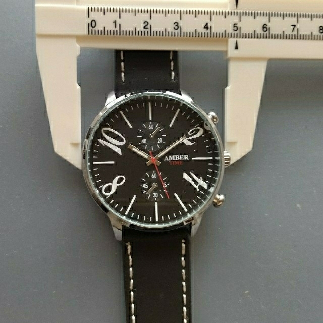【未使用】　AMBER TIME　★メンズクォーツ腕時計★　ブラック✕ブラック メンズの時計(腕時計(アナログ))の商品写真
