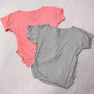 ユニクロ(UNIQLO)のエアリズムシームレスＶネックロングＴ(Tシャツ(半袖/袖なし))