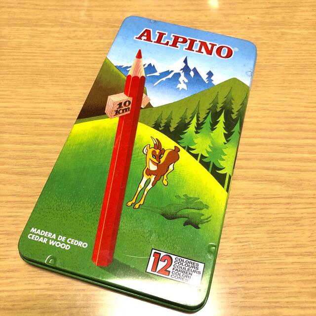 ALPINO スペイン製　レア　色鉛筆　12色　メタルケース　缶ケース エンタメ/ホビーのアート用品(色鉛筆)の商品写真