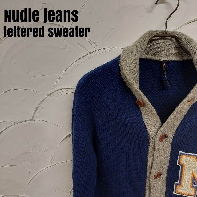 Nudie Jeans(ヌーディジーンズ)のNudie jeans/ヌーディージーンズ ウール レタードカーディガン メンズのトップス(カーディガン)の商品写真