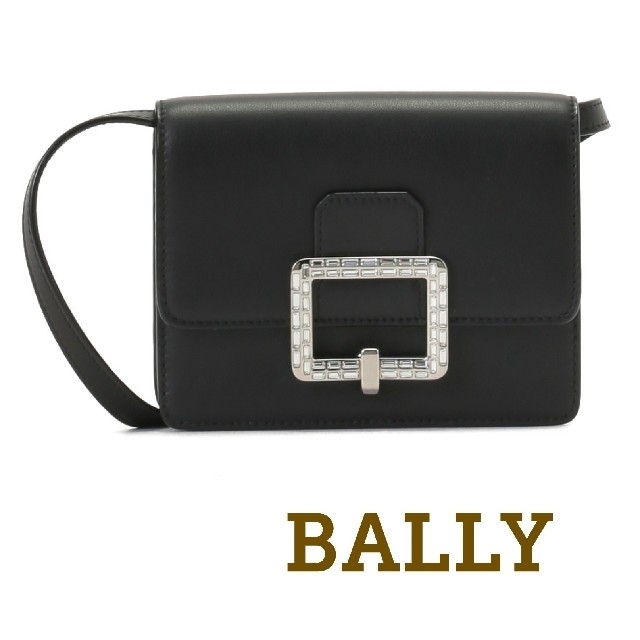 【BALLY／バリー】クリスタル ミニショルダーバッグ、ブラック、黒、保存袋付きクリスタルミニショルダーバッグ