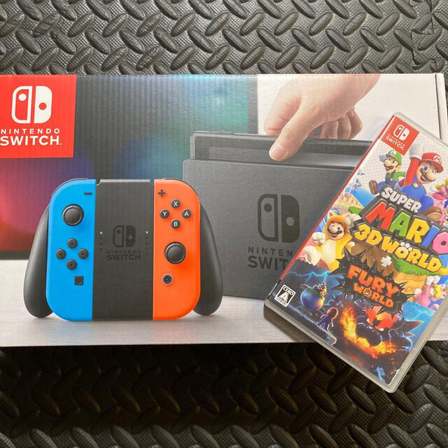 Nintendo Switch(ニンテンドースイッチ)のNintendo Switch Joy-Con (L) ネオンブルー/ (R)  エンタメ/ホビーのゲームソフト/ゲーム機本体(家庭用ゲーム機本体)の商品写真