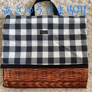 あさゆうさま専用　ブロックチェック×バスケット　レッスンバッグ　体操服入れ(バッグ/レッスンバッグ)