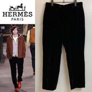 エルメス(Hermes)のHERMES PARIS VINTAGE ITALY製 ベロアパンツ Dブラウン(スラックス)