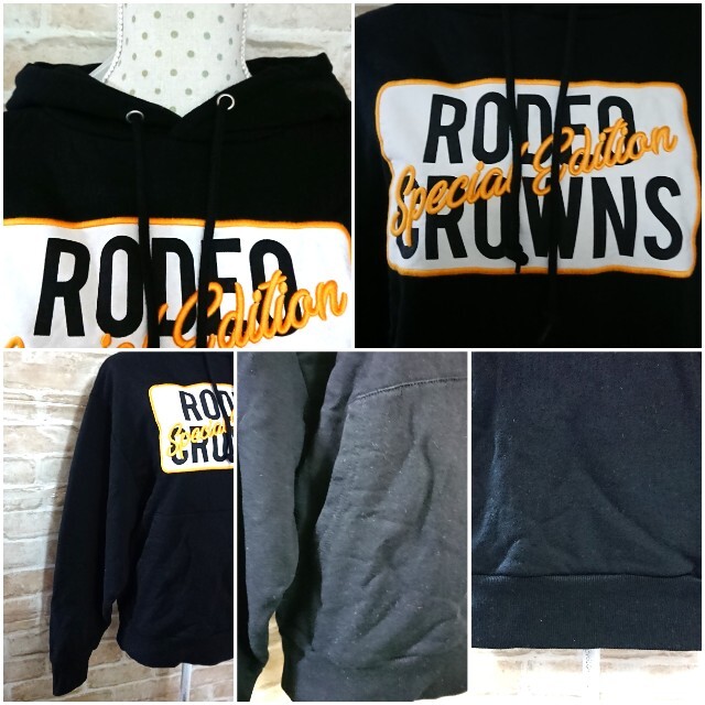 RODEO CROWNS WIDE BOWL(ロデオクラウンズワイドボウル)のBLKメニータグパーカー♡RODEO CROWNS ロデオクラウンズ タグ付き レディースのトップス(パーカー)の商品写真