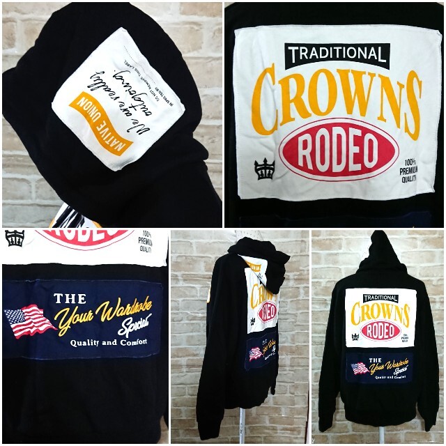 RODEO CROWNS WIDE BOWL(ロデオクラウンズワイドボウル)のBLKメニータグパーカー♡RODEO CROWNS ロデオクラウンズ タグ付き レディースのトップス(パーカー)の商品写真