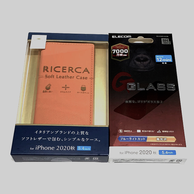 ELECOM(エレコム)のiPhone 12 mini用 レザーケース&ガラスフィルム スマホ/家電/カメラのスマートフォン/携帯電話(その他)の商品写真