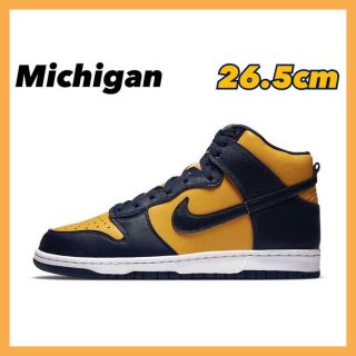 ナイキ(NIKE)のNIKE DUNK HIGH Michigan 26.5cm(スニーカー)