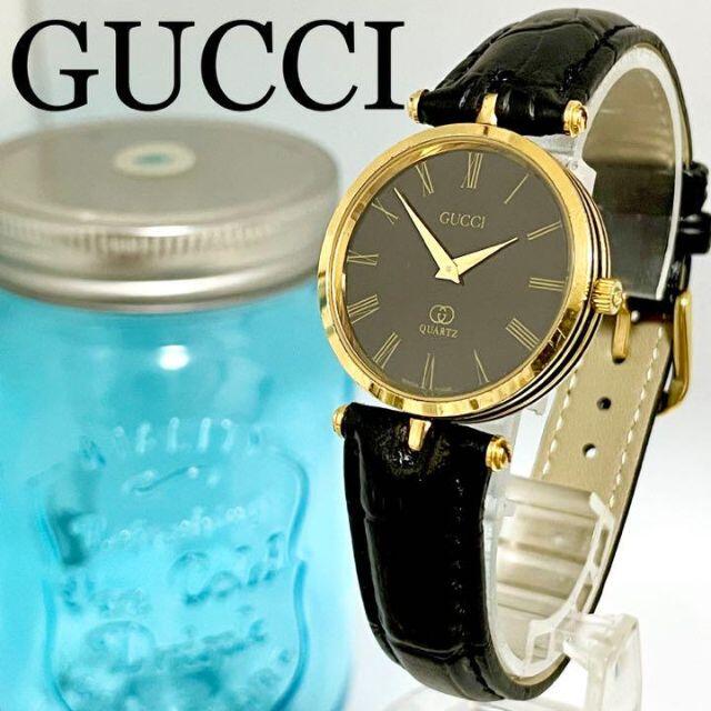最新のデザイン Gucci - グッチ時計　メンズ腕時計　レディース腕時計　ブラック　アンティーク　希少 409 腕時計(アナログ)