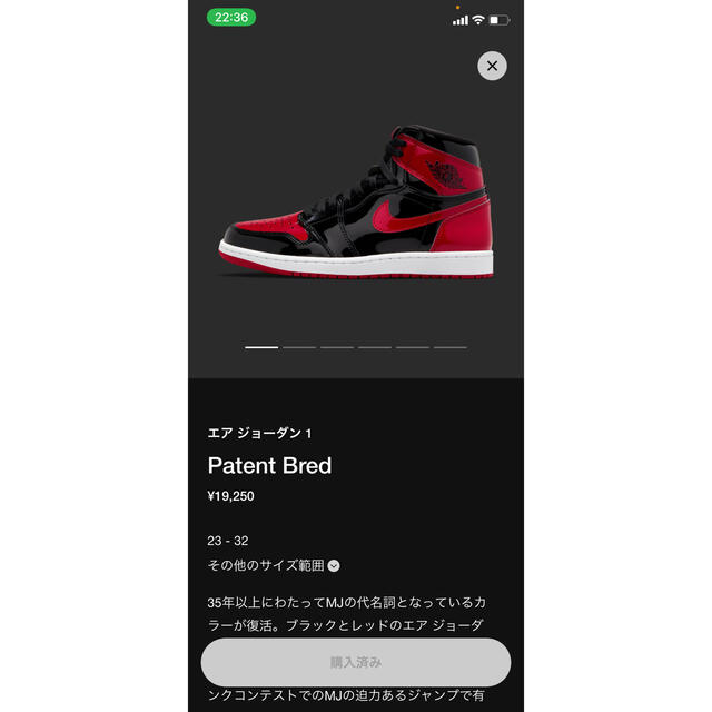 NIKE(ナイキ)のパテントブレッド メンズの靴/シューズ(スニーカー)の商品写真