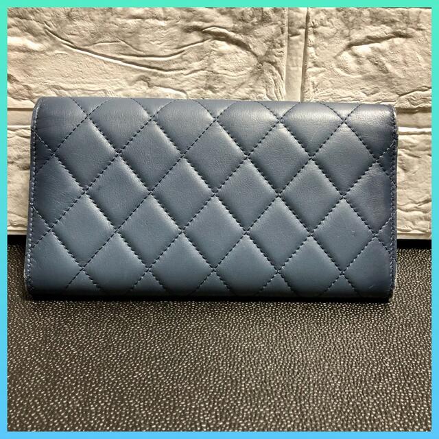 CHANEL シャネル マトラッセ ラムスキン 長財布 ブルー CHANEL シャネル マトラッセ ラムスキン 長財布 ブルー