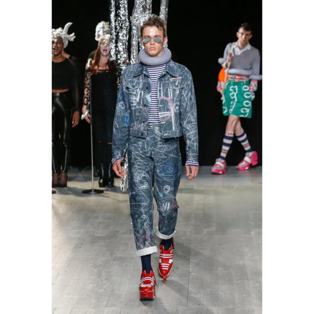 CHARLES JEFFREY LOVERBOY アートプリントデニムパンツ お手頃価格 www