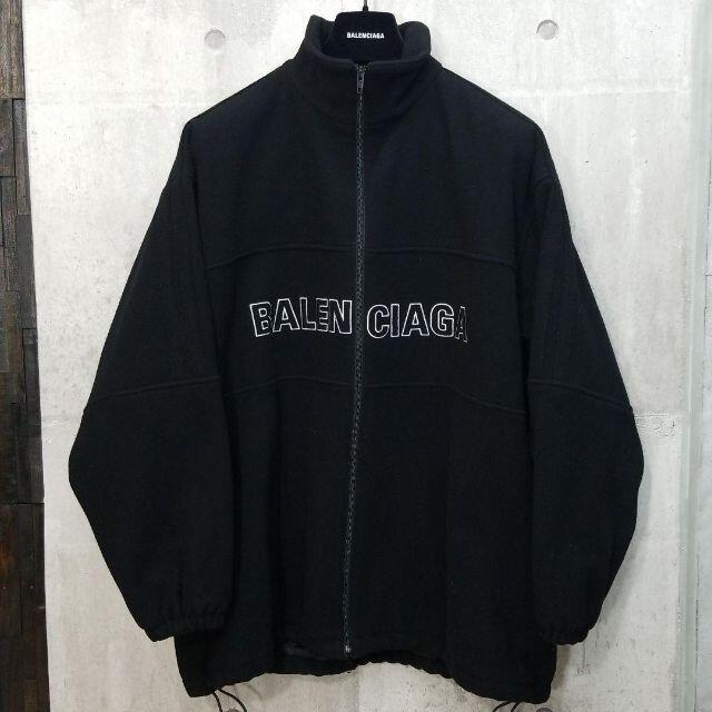 美品☆BALENCIAGA  18AW/Logoジャケット/44/ウール/BLK