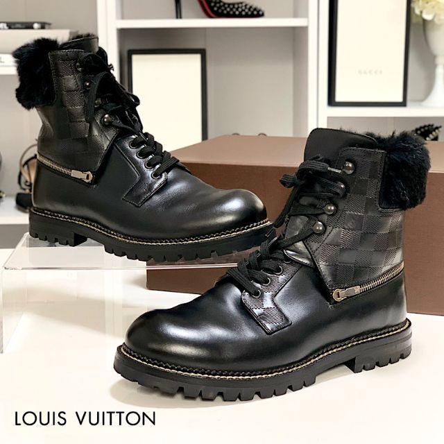 LOUIS VUITTON - 2763 ヴィトン LV ダミエ ラビットファー チベット ...