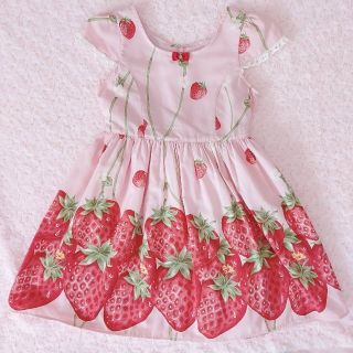 シャーリーテンプル(Shirley Temple)の＊もも様専用＊シャーリーテンプル　ワイルドストロベリー　いちご　ピンク　ワンピ(ワンピース)