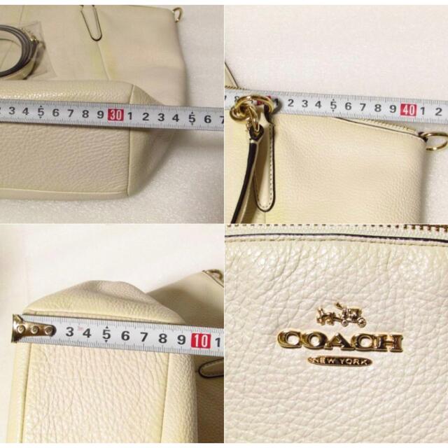 美品・訳あり　COACH　コーチ　２WAY　ショルダーバッグ　レザー　白系 4