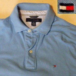 トミーヒルフィガー(TOMMY HILFIGER)のトミーヒルフィガー ブルー 半袖ポロシャツ【中古】(ポロシャツ)