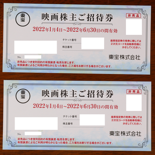 東宝 株主優待券 2枚セット 送料無料(その他)