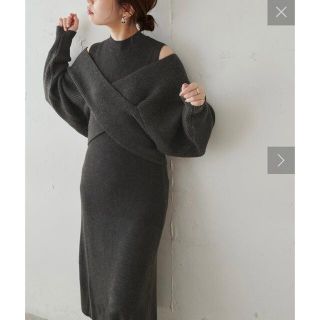 ナチュラルクチュール(natural couture)のクロスニット+ノースリワンピースセット(ロングワンピース/マキシワンピース)