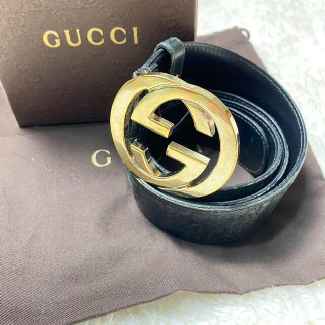 Gucci - 美品 GUCCI グッチ インターロッキング ベルト シマレザーの通販 by Fabiola.Brand's shop｜グッチ